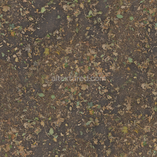 Ground Earth Natural Leafy Dirt Organic Seamless Textured Realistic Weathered