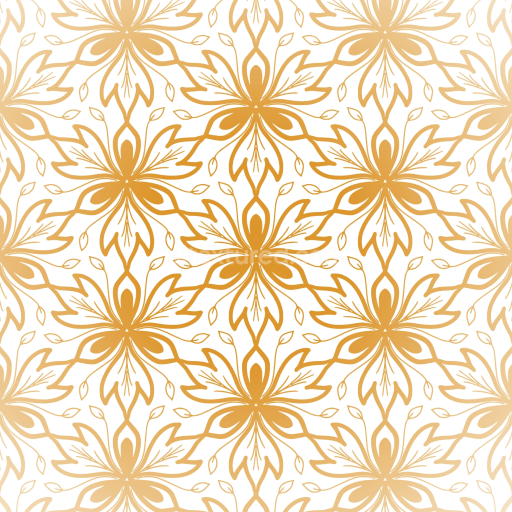 Seamless 3D PBR Texture with Elegant White and Gold Ornate Floral Pattern