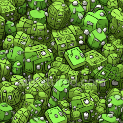 seamless Seamless 3D PBR Texture of Bright Green Digital Cube Pattern with Line Art texture 8k free download PBR