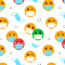 seamless Seamless 3D PBR cartoon face mask emoticon pattern texture texture 8k free download PBR