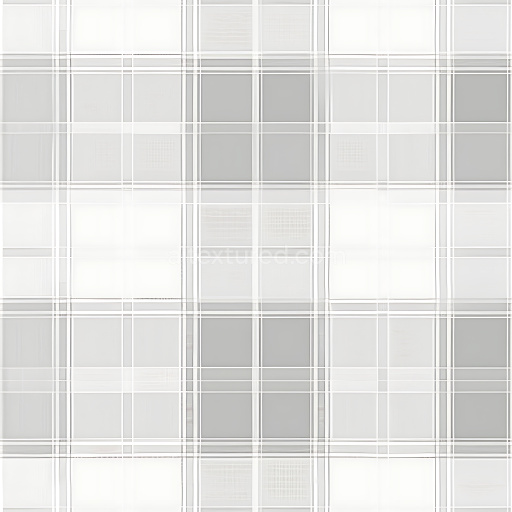 Seamless 3D PBR Texture of White and Gray Classic Plaid Fabric Pattern