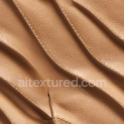 seamless Seamless 3D Beige Pebbled Leather Upholstery PBR Texture with Stitched Panels texture 8k free download PBR