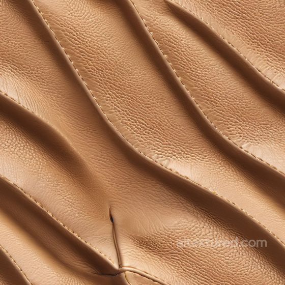 Beige Pebbled Leather Upholstery PBR Texture with Stitched Panels Leather texture preview
