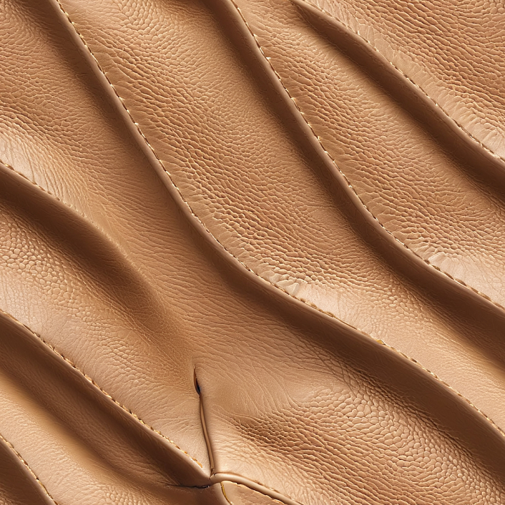 Beige Pebbled Leather Upholstery with Stitched Panels seamless PBR texture preview