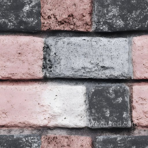 Cracked Painted Brick Wall PBR Texture with Varied Colors and Surface Wear seamless Brick PBR texture