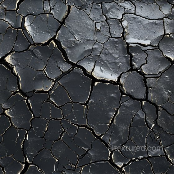 Cracked Dry Mud Soil Texture With Deep Fissures And Dark Finish Cracked & Holes texture preview
