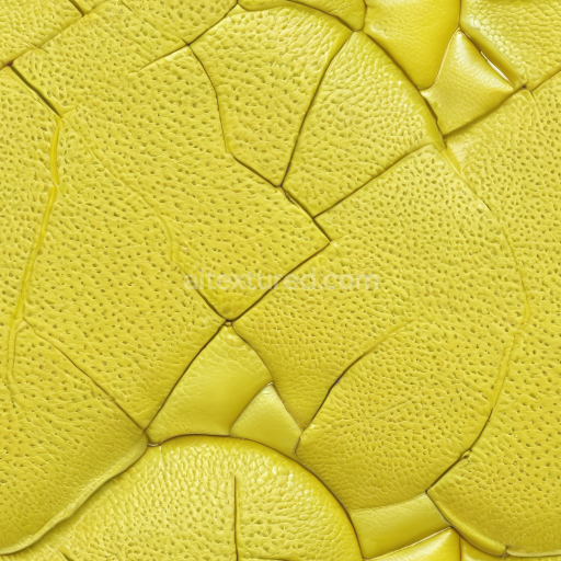 Seamless Yellow Pebbled Leather PBR Texture with Distinctive Natural Grain and Panel Detailing