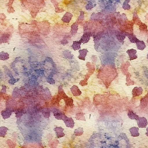 Watercolor Texture in Soft Purple, Pink, and Yellow Tones with Paper Grain seamless Watercolor texture PBR texture