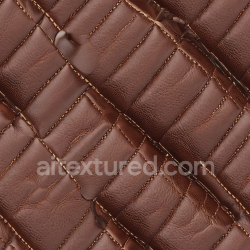 seamless Seamless 3D Quilted Brown Leather PBR Texture with Stitch Detailing and Subtle Grain texture 8k free download PBR