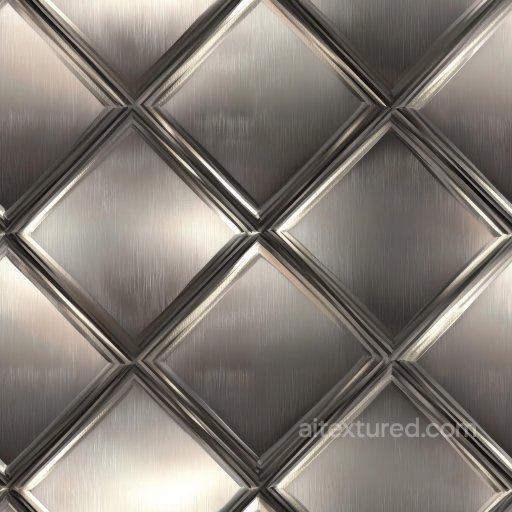 Brushed Steel Diamond Plate PBR Texture with Geometric Relief seamless Metal PBR texture