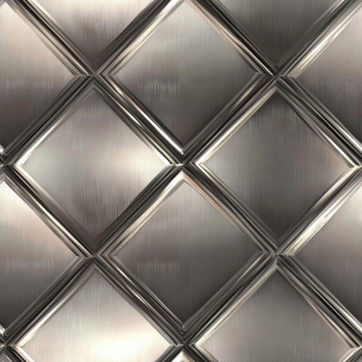 Brushed Steel Diamond Plate with Geometric Relief seamless PBR texture preview