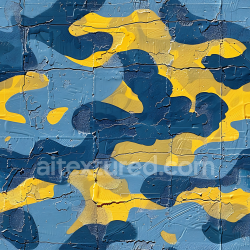 seamless Seamless 3D PBR Urban Camouflage Texture with Blue and Yellow Abstract Blotches texture 8k free download PBR