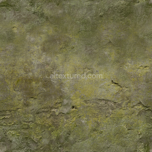 Rough Broken Cracked — Cracked Moss Uneven Moss Uneven Cement — PBR seamless 3D texture
