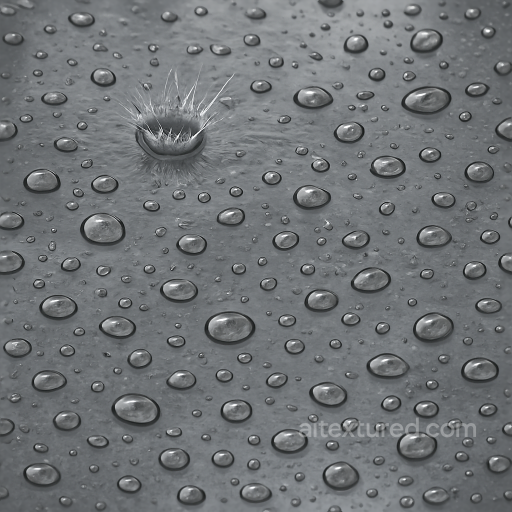 Sparkling Rain Splash Droplets On Wet Surface seamless Drops PBR texture