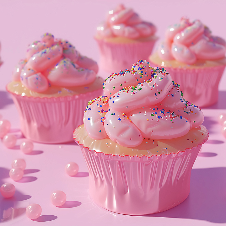 Inflated Bubble Wrap in Pink with Glossy Colorful Details seamless PBR texture preview