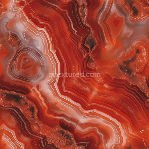 Preview — Seamless 3D Red Agate Marble PBR Texture with Layered Banding and Natural Veins