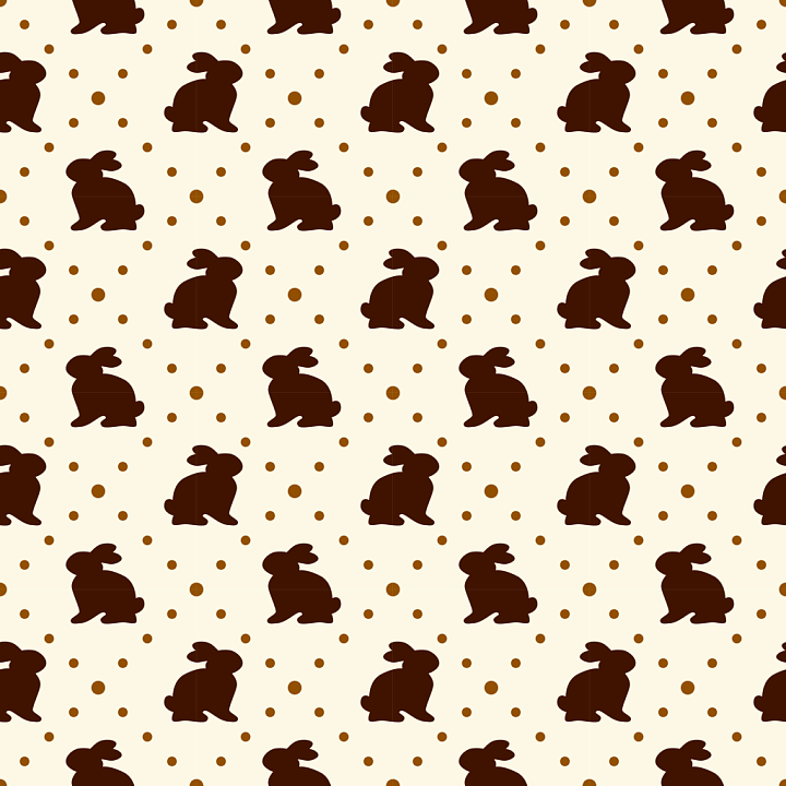 Featuring Brown Easter Bunny Silhouettes on Cream Background seamless PBR texture preview
