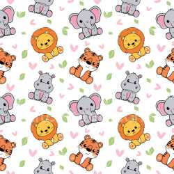 Pattern Bundle - Seamless 3D Pattern PBR Texture Featuring Cute Cartoon Animals and Playful Motifs texture preview