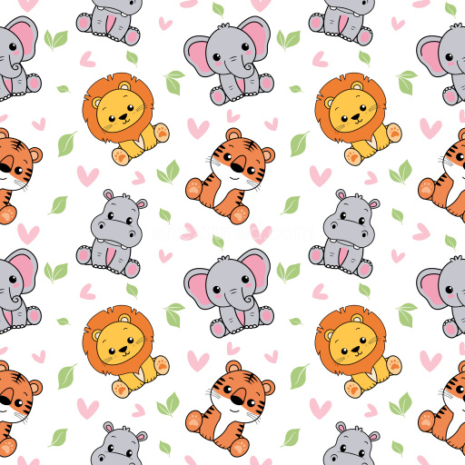 Pattern Bundle - Seamless 3D Pattern PBR Texture Featuring Cute Cartoon Animals and Playful Motifs texture preview
