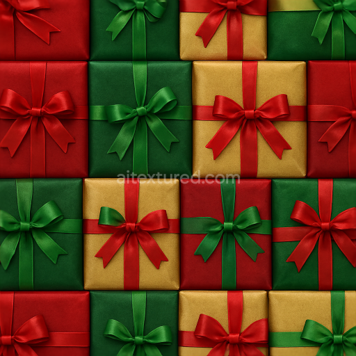 Seamless 3d texture pbr 8k gift wrap wrapping paper red wrapping green wrapping gold wrapping