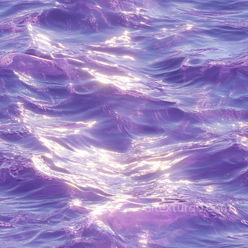 Water PBR Texture of Stylized Violet Ocean Waves with Soft Highlights seamless Water PBR texture
