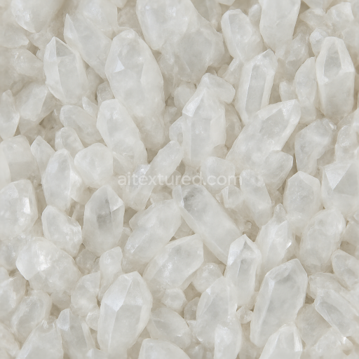 Seamless 3d texture pbr 8k of raw quartz with translucent crystal lattice and natural crystal growth patterns
