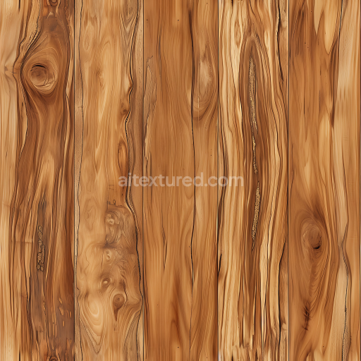 Seamless 3D PBR Texture of Rustic Pine Wood Planks with Natural Knots and Grain