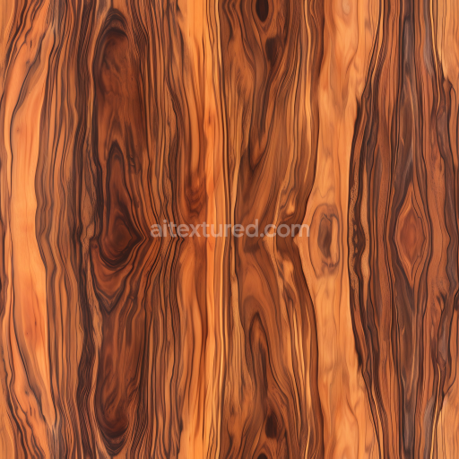 Seamless 3D PBR Exotic Rosewood Wood Planks Texture with Rich Grain and Warm Tones