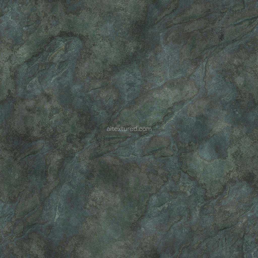 Seamless dark rock PBR texture with rich surface details