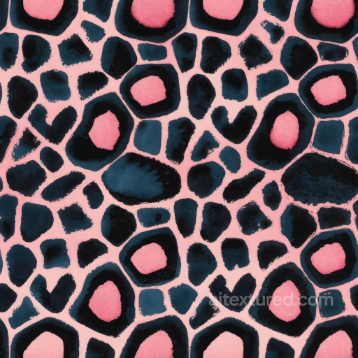 Leopard Print Fabric Texture in Pink and Black Pattern seamless Leopard Print PBR texture
