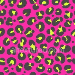seamless Seamless 3D PBR Neon Leopard Print Textile Texture in Bright Pink and Lime Green texture 8k free download PBR