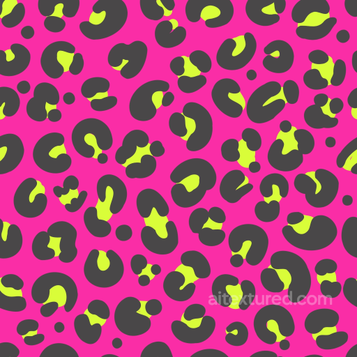 Neon Leopard Print Textile Texture in Bright Pink and Lime Green seamless Leopard Print PBR texture