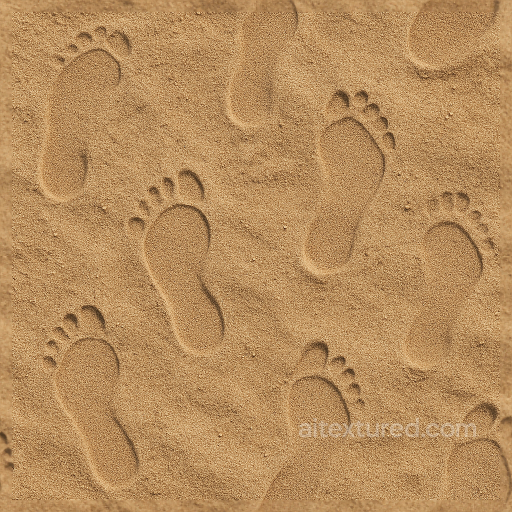 Seamless 8K PBR 3D Texture of Rough Grainy Sandy Footprints with Footprint Highlight seamless Footprints PBR texture