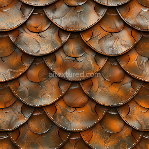 Seamless 3D Patched Scaled Brown Leather PBR Texture with Distressed Finish