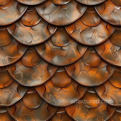 Patched Scaled Brown Leather PBR Texture with Distressed Finish seamless Leather PBR texture