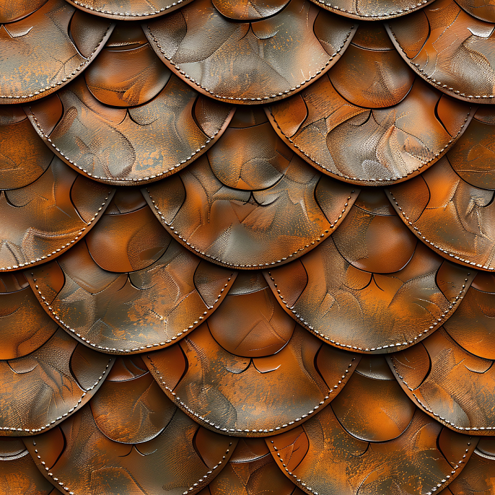 Patched Scaled Brown Leather with Distressed Finish seamless PBR texture preview