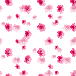 seamless Seamless 3D PBR Watercolor Cherry Floral Fabric Texture with Soft Pink Flowers texture 8k free download PBR