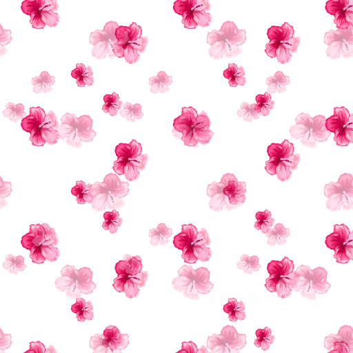 Watercolor Cherry Floral Fabric Texture with Soft Pink Flowers seamless Watercolor Cherry PBR texture