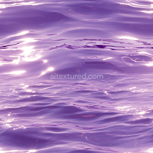 Seamless 3D PBR Stylized Purple Water Surface Texture with Smooth Waves