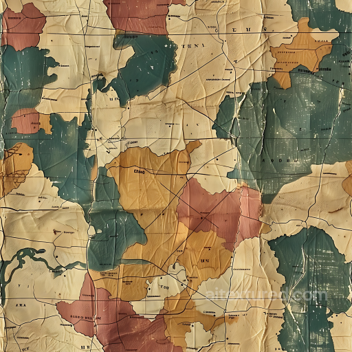vintage map-inspired camouflage PBR texture with earthy tones and organic shapes seamless Color Camouflage PBR texture