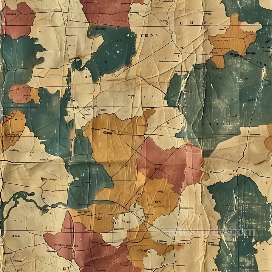 vintage map-inspired camouflage PBR texture with earthy tones and organic shapes Color Camouflage texture preview