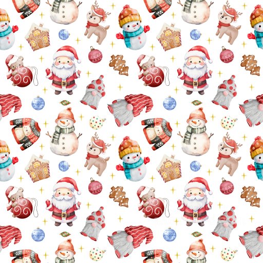Pattern Texture Featuring Festive Christmas Characters and Decorations seamless Pattern Bundle PBR texture