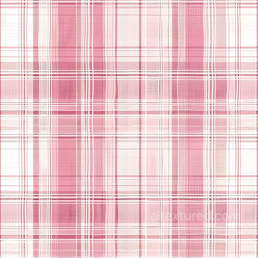 Seamless 3D PBR Texture - Soft Pink and White Plaid Fabric Pattern texture preview
