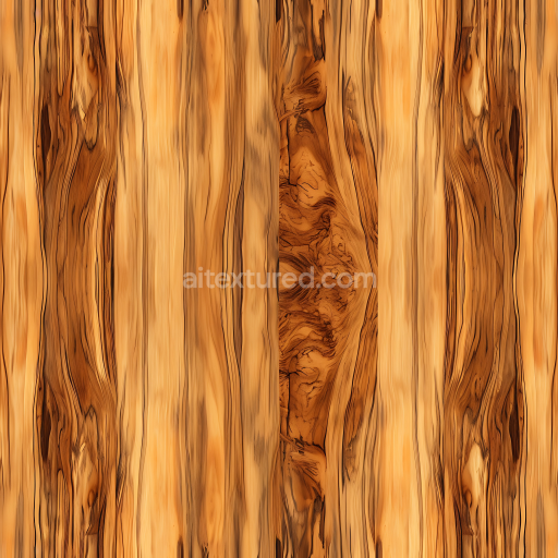 Seamless 3D Olive Wood PBR Texture with Distinctive Knotted Grain and Warm Tones