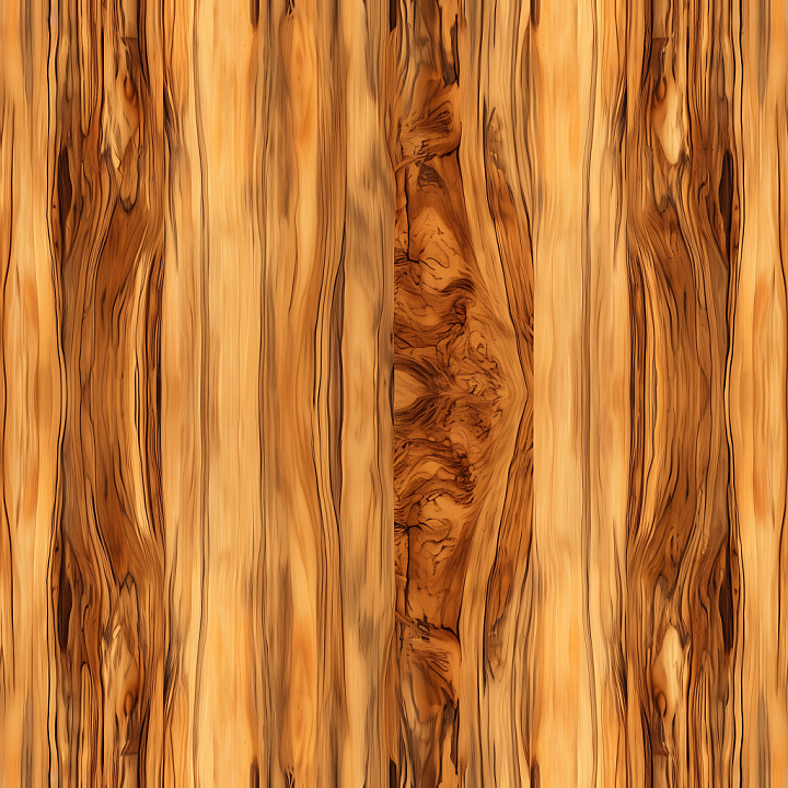 Olive Wood with Distinctive Knotted Grain and Warm Tones seamless PBR texture preview