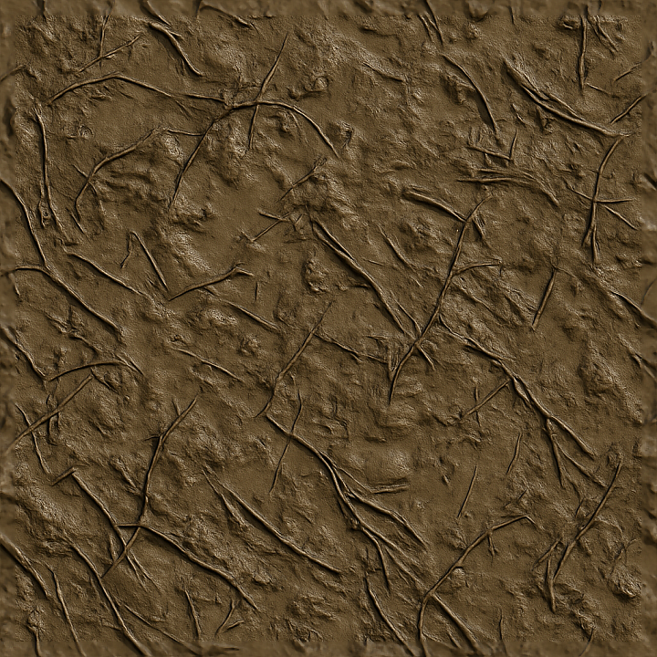 Of Muddy Swamp Mud With Mud With Roots And Twigs seamless PBR texture preview