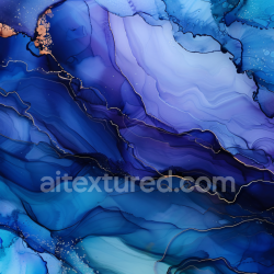 seamless Seamless 3D Alcohol Ink PBR Texture Featuring Blue and Violet Fluid Swirls with Metallic Veining texture 8k free download PBR