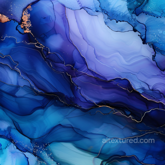 Alcohol Ink PBR Texture Featuring Blue and Violet Fluid Swirls with Metallic Veining Alcohol ink texture preview