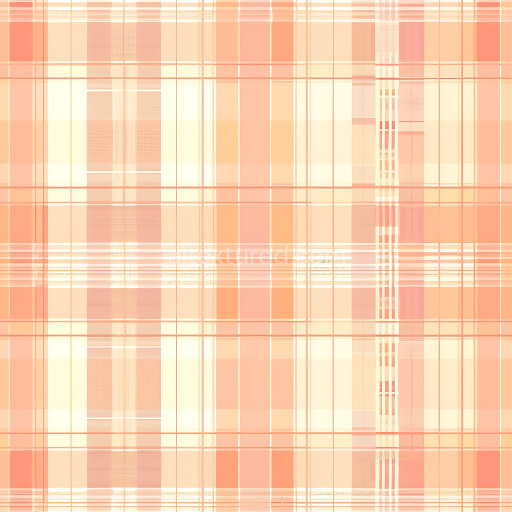 Seamless 3D PBR Texture of Soft Orange Pastel Plaid Fabric