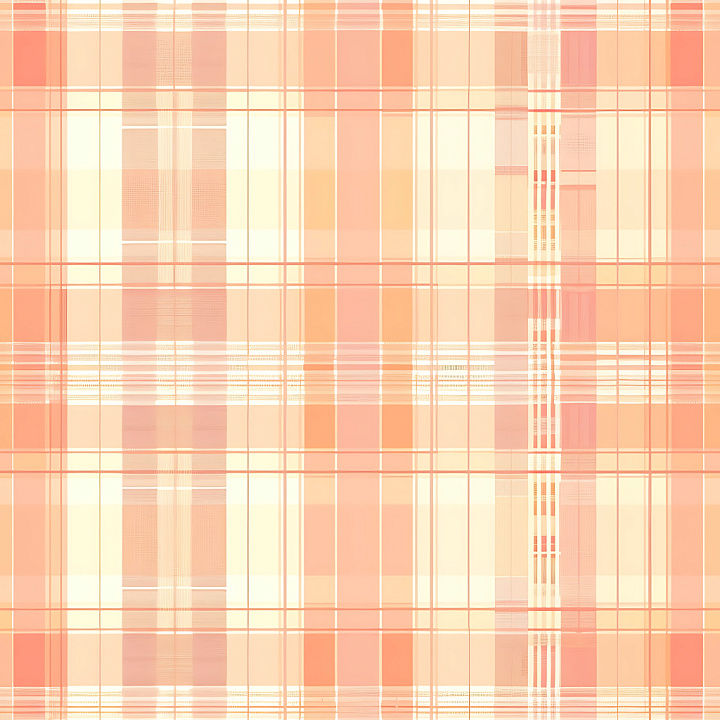 Plaid Patterned Metal with Soft Orange and Cream Hues seamless PBR texture preview